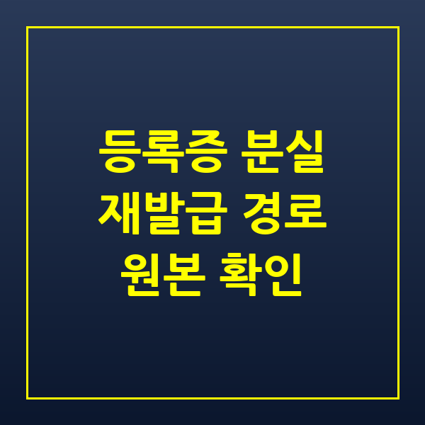 자동차 등록증 재발급, 어디서 신청하고 어떻게 받나요?