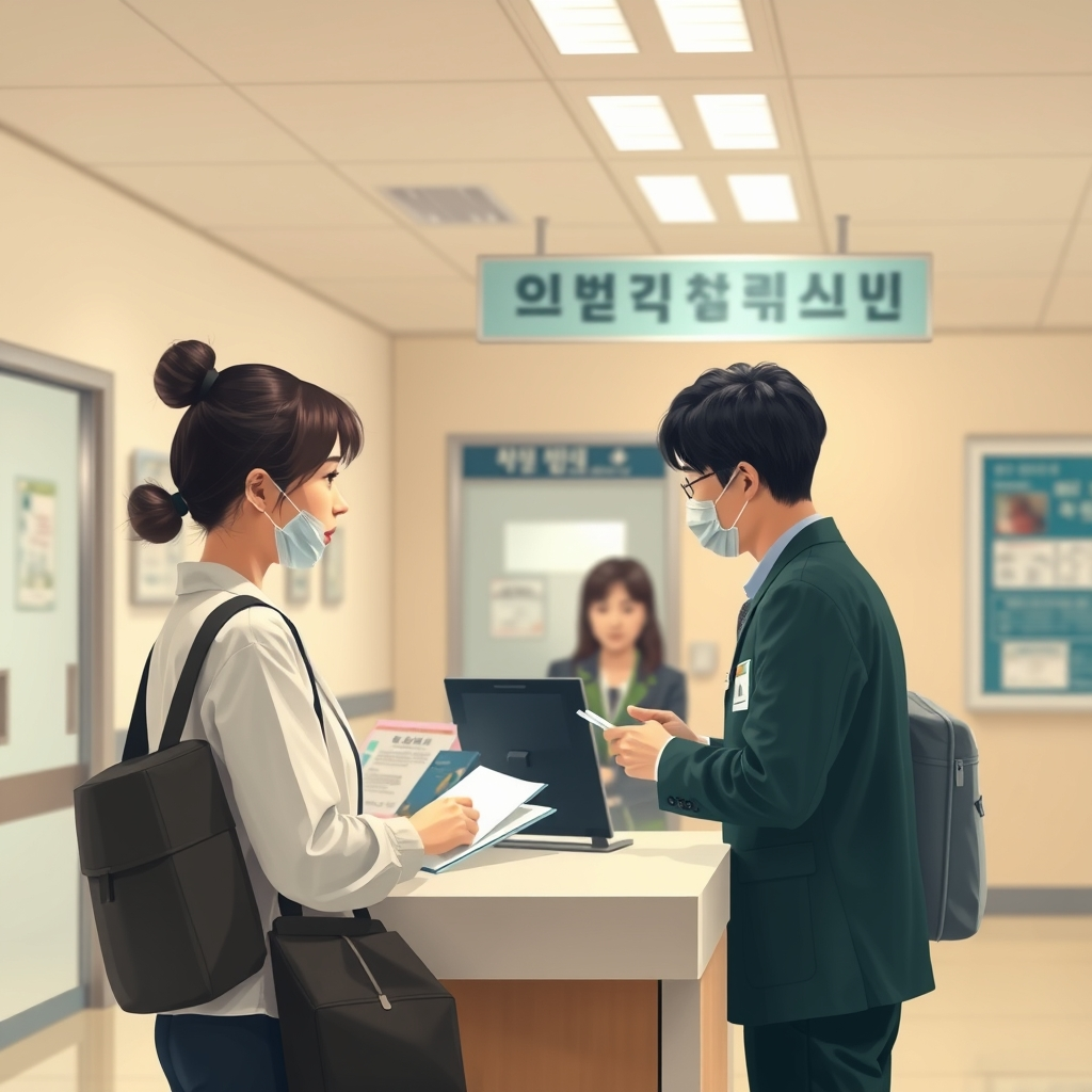 운전면허시험장 내 예약자 전용 창구에서 빠르게 업무를 처리하는 모습